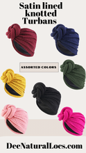 Load image into Gallery viewer, Satin lined knotted Turban