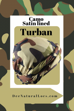 Load image into Gallery viewer, Camo satin lined Turban