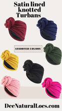 Load image into Gallery viewer, Satin lined knotted Turban
