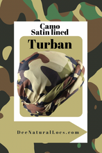 Load image into Gallery viewer, Camo satin lined Turban
