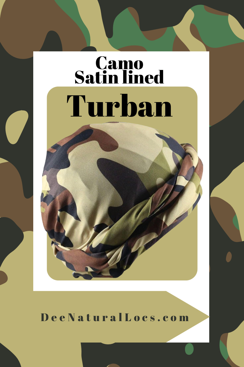 Camo satin lined Turban